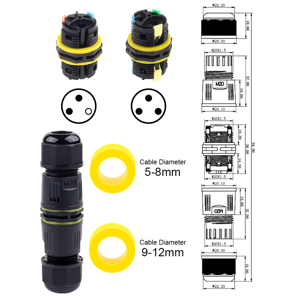 1PCS IP68 M20 Adapter Wire Con - огляд і ціна Push Fit Connector